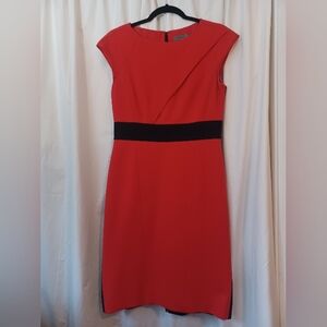 Classiques Entier Scarlet Midi Dress with Ebony Accent
